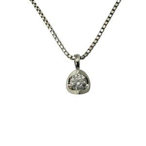 Vintage 14 Karat White Gold Diamond Pendant Necklace #12371